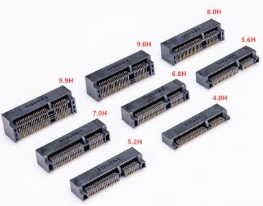 0.8mm Pitch Mini PCIE Connectors SMT 52P,Height 2.0mm 3.0mm 4.0mm 5.2mm 5.6mm 6.8mm 7.0mm 8.0mm 9.0mm 9.9mm  KLS1-PCI06E-52P